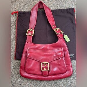 Rare Vintage Y2K Coach Legacy Saddle Bag 9340 Cherry Red